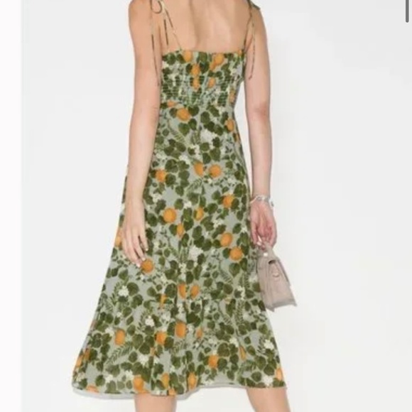 Reformation Green and Orange Midi Dress - Picture 3 of 8